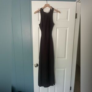 ACACIA Brown Mae Linen Cutout Dress